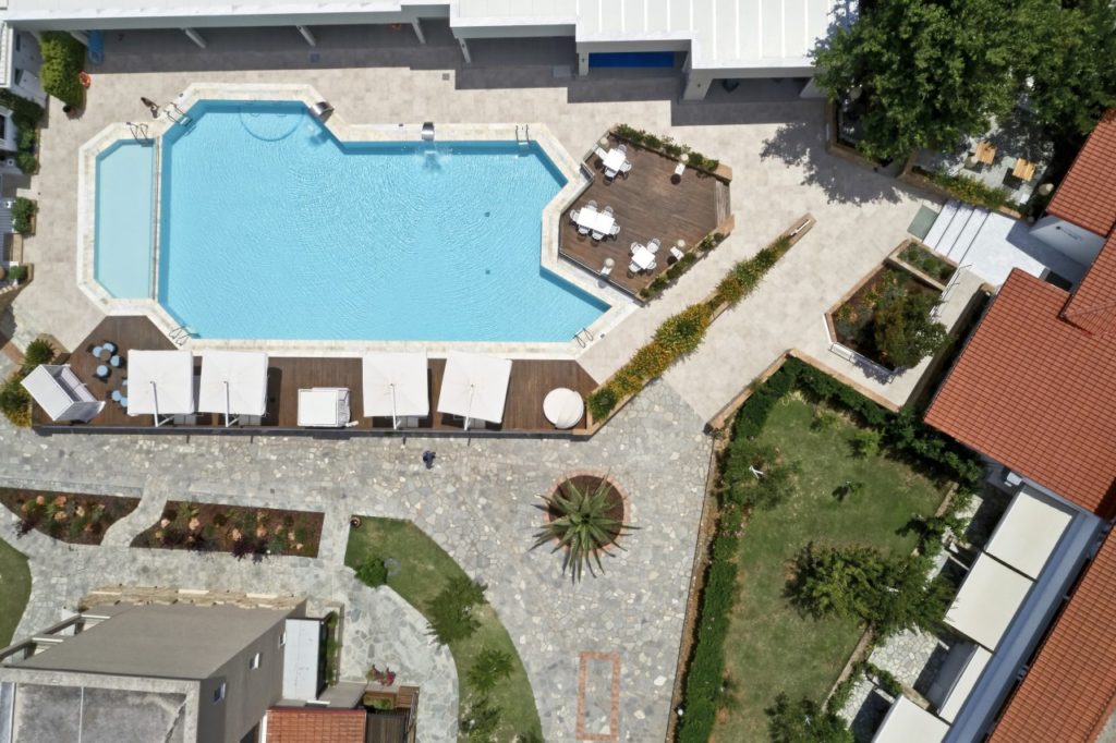 summer pool from above
